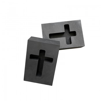 Small Graphite Ingot Bar Mold Cross Shape Mould Crucible for Melting Gold Silver