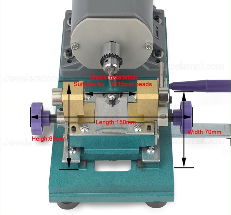 420W Amber Holing Machine Stone Pearl Drilling Machine Jewelry Making Equipment Beading Polishing Tools Grey Color