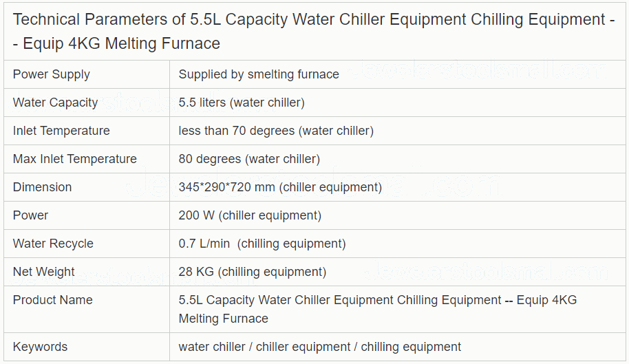 5.5L Water Cooler Machine For 4KG Gold Melting Furnace Water Chiller