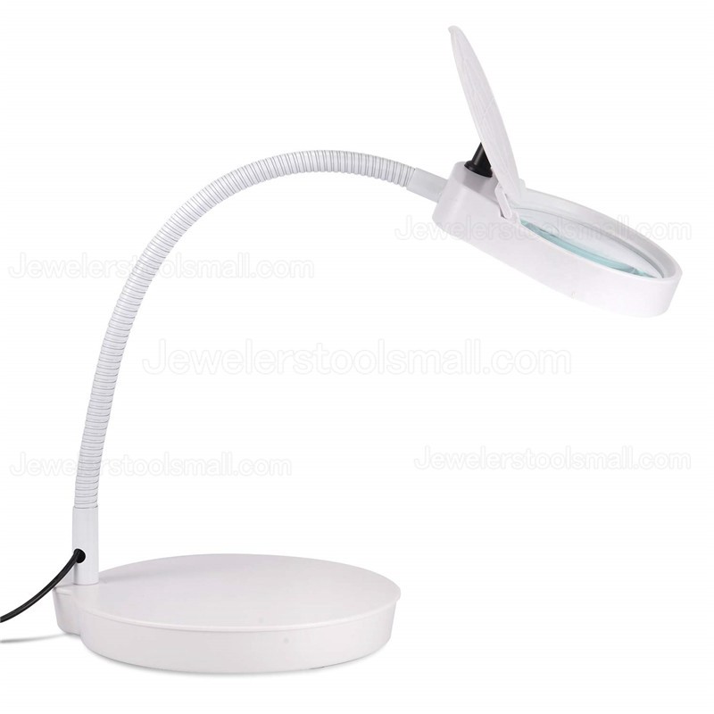 5X Magnifying Desk Lamp Magnifying Glasses with Light and Stand Foldable Magnifier with 38 LED Light