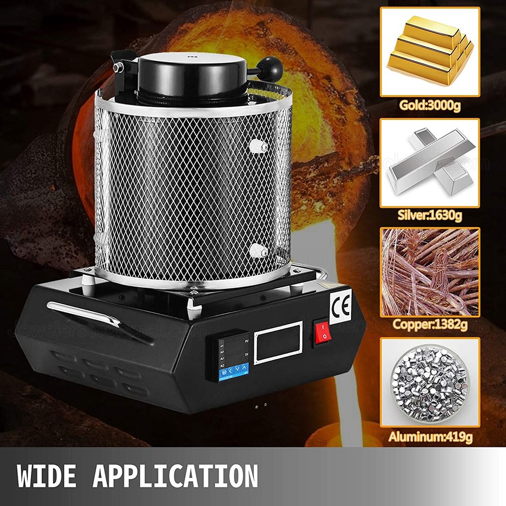 3KG Gold Melting Furnace Digital Melting Furnace Machine Melting Furnace with Graphite Crucible
