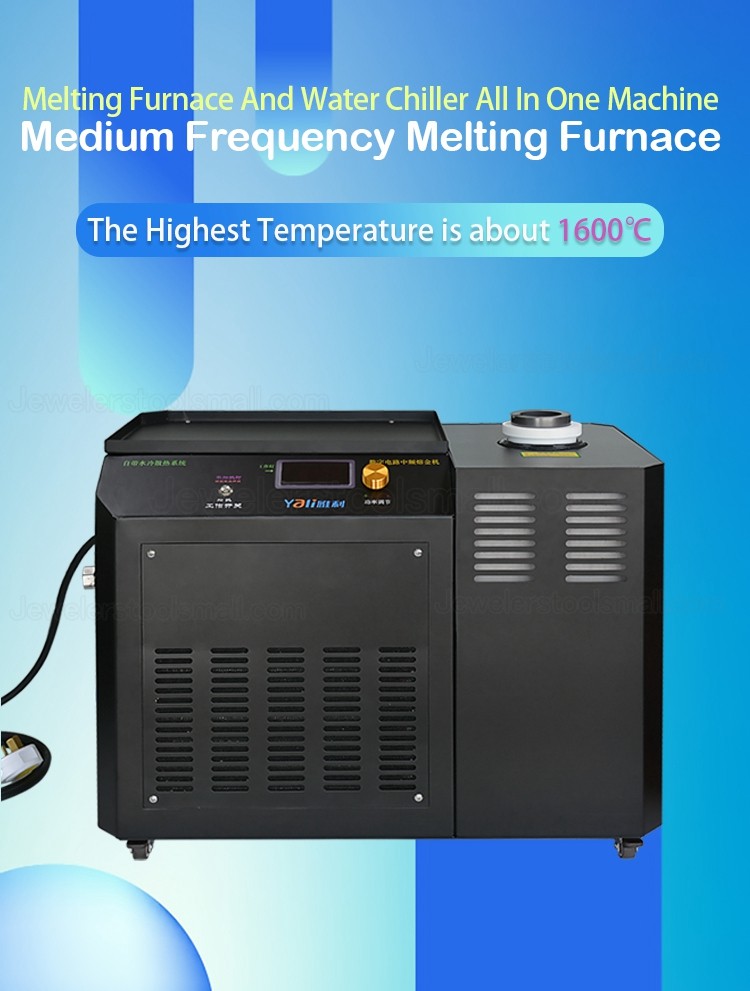 3KG Jewelry Gold Silver Induction Melting Furnace With Water Chiller for Gold Silver & Copper