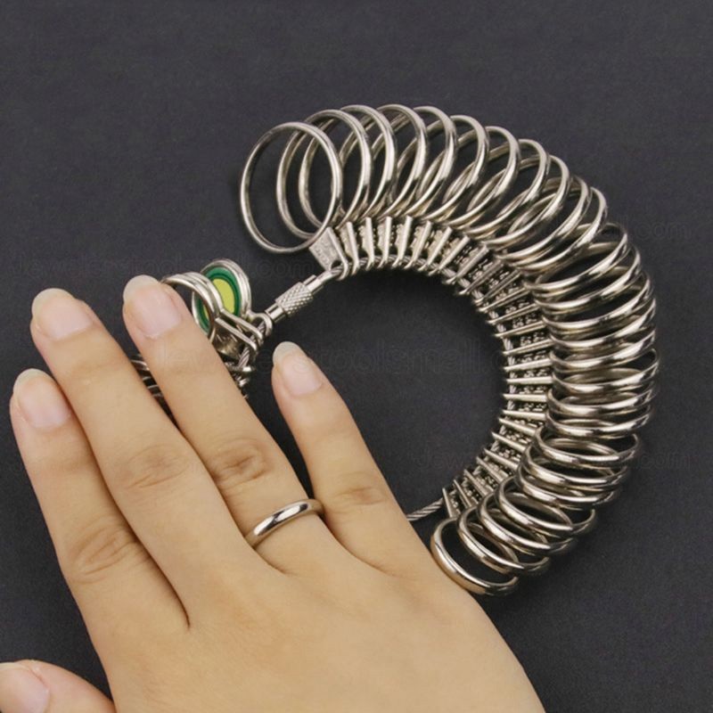 Jewelry Measuring Tool Rings Size Metal Finger Ring Sizer Measure Gauge