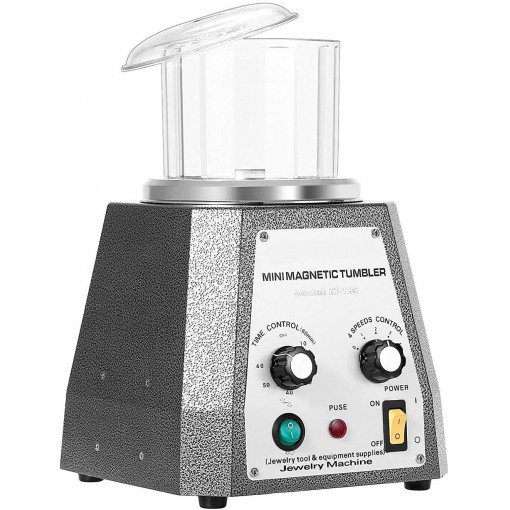 Jewelry Magnetic Tumbler Jewelry Polisher Finisher 2000RPM Magnetic Grinding and Polishing Machine 4 Speeds Control KT-100