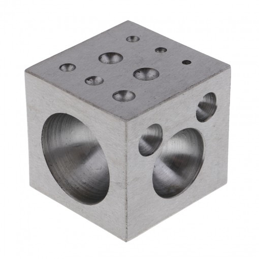 Jewelers Dapping Block With 18 Round Cavities 2" Polished Iron Jewelry Design Metal Forming Tool Half Sphere 2-38mm