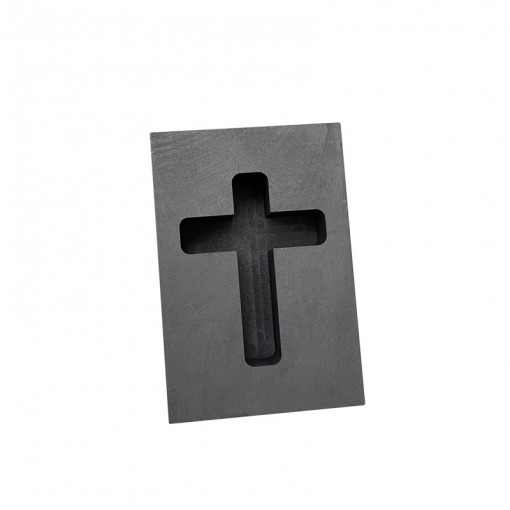 Small Graphite Ingot Bar Mold Cross Shape Mould Crucible for Melting Gold Silver