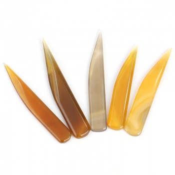 5Pcs 8cm Magic Faux Agate Knife Burnisher Polishing Hand Tool For Gold And Sliver Jewelry