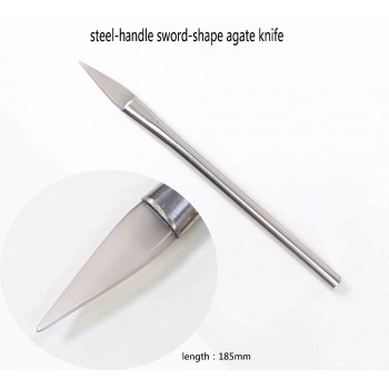 10Pcs Agate Burnisher Polishing Knife Edge With Bamboo Handle Jewelry Making Tools