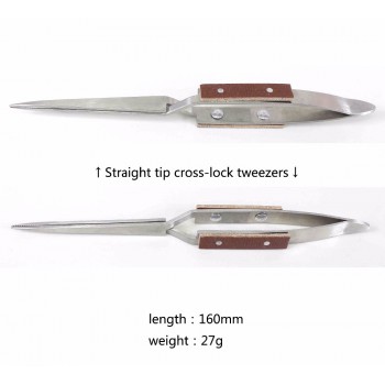 10Pcs Rebound Jewelry Welding Tweezers Curved Straight Soldering Tweezer Selflock Jewelers Jewelry Making Tools