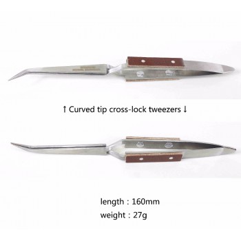 10Pcs Rebound Jewelry Welding Tweezers Curved Straight Soldering Tweezer Selflock Jewelers Jewelry Making Tools