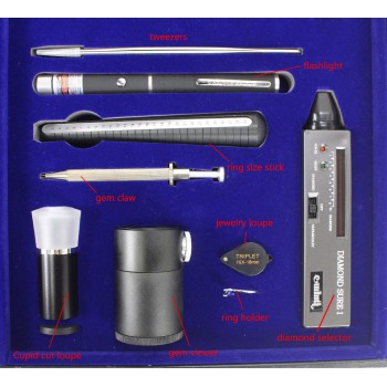 Professional Diamond Tester Tools Set with Clarity Size Color Cutting Testing Jewelry Tester Tools Kit