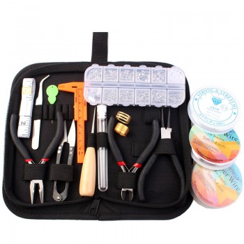 Jewelry Making Supplies Kit with Jewelry Wires and Jewelry Findings Starter Kit Jewelry Beading Making and Repair Tools Kit