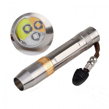 UV Flashlight Detector for Amber/Jade/Diamond/Mineral/Gemstones 3 in OneWhite+Yellow+365nm UV