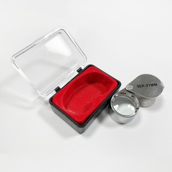 3Pcs 10X 20X 30X Pocket Magnifier Kit Mini Magnifying Glass Metal Magnification Sliver Jewelry Magnifying Glass