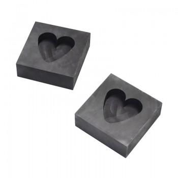 Heart Shape Graphite Ingot Bar Mold Mould Crucible for Melting Gold Silver