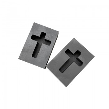 Small Graphite Ingot Bar Mold Cross Shape Mould Crucible for Melting Gold Silver