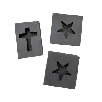 Small Graphite Ingot Bar Mold Cross Shape Mould Crucible for Melting Gold Silver