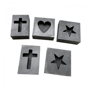 Small Graphite Ingot Bar Mold Cross Shape Mould Crucible for Melting Gold Silver