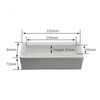 Middle Size Rectangle Shape Ceramic Crucible Casting Melting Ingot Bar Gold Silver Copper