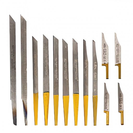 13Pcs/kit Pneumatic Jewelry Cutting Engraving Knife Engraver Knife Edge Tungsten Steel