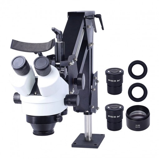 7X-45X 160 mm Jewelry Binocular Stereo Microscope With Spring Stand for Engraving, Welding Inspection