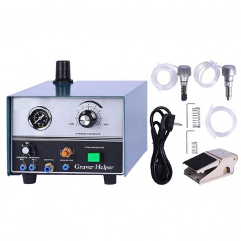 60W Double-Handle Graver Helper Jewelry Pneumatic Engraving Machine 100-4000RPM