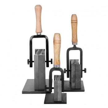 Reversible Wire Plate Ingot Mold with Wooden Handle for Gold, Silver, and Metal Casting