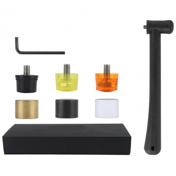 Jewelry Hammer Head Set with 6 Replaceable Heads for Jewelry Making Shaping Repair