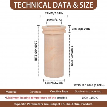 1KG 2KG 3KG Ceramic Crucible for Gold Silver Melting Furnace