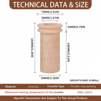 1KG 2KG 3KG Ceramic Crucible for Gold Silver Melting Furnace