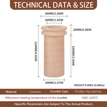 1KG 2KG 3KG Ceramic Crucible for Gold Silver Melting Furnace