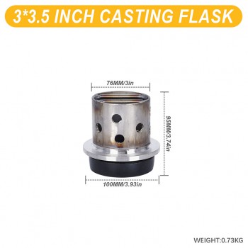 3 Inches Stainless Steel Jewelry Making Vacuum Casting Flask with Flanged Design