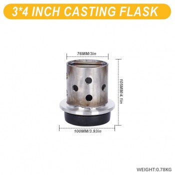 3 Inches Stainless Steel Jewelry Making Vacuum Casting Flask with Flanged Design