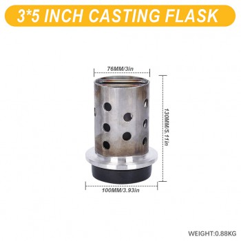 3 Inches Stainless Steel Jewelry Making Vacuum Casting Flask with Flanged Design