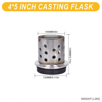 4 Inches Stainless Steel Vacuum Casting Flask with Perforated Flanged Design