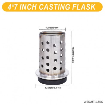 4 Inches Stainless Steel Vacuum Casting Flask with Perforated Flanged Design