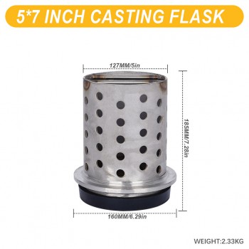 5 Inches Jewelry Vacuum Casting Flask with Perforated Flanged Design