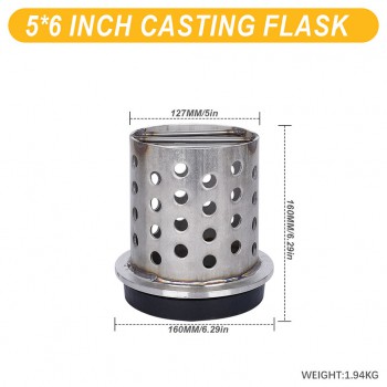 5 Inches Jewelry Vacuum Casting Flask with Perforated Flanged Design