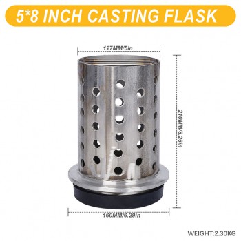 5 Inches Jewelry Vacuum Casting Flask with Perforated Flanged Design