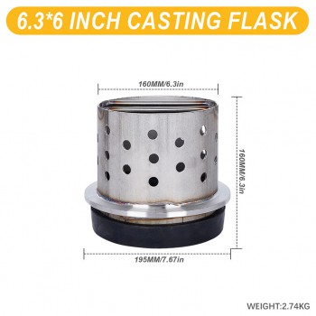 6.3 Inches Perforated Vacuum Casting Flask for Jewelry Casting Melting Machine