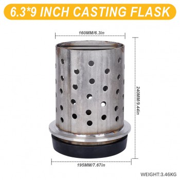 6.3 Inches Perforated Vacuum Casting Flask for Jewelry Casting Melting Machine
