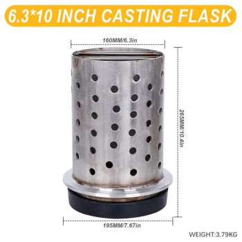 6.3 Inches Perforated Vacuum Casting Flask for Jewelry Casting Melting Machine