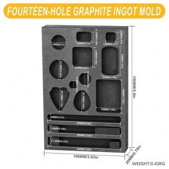 Porous Shaped Jewelry Making Graphite Ingot Molds for Gold Silver Metal Melting Casting