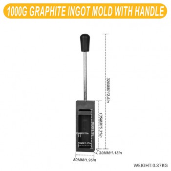 500g / 1000g/  2000g / 5000g Graphite Ingot Molds with Handle for Gold Silver Metal Melting Casting
