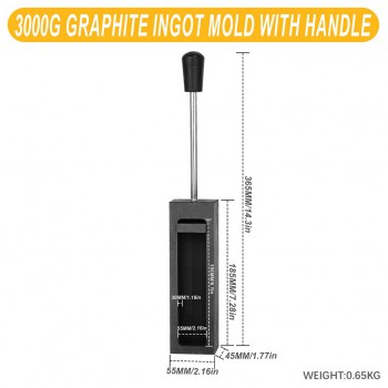 500g / 1000g/  2000g / 5000g Graphite Ingot Molds with Handle for Gold Silver Metal Melting Casting