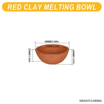 Red Clay Crucible Bowl for Gold and Silver Metal Smelting and Casting Refining