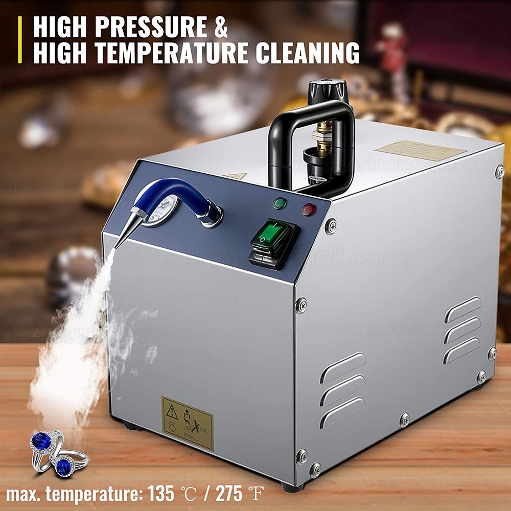 2L Jewelry Steam Cleaning Machine Gold Sliver Jewelry Steam Cleaner 1300W Stainless Steel