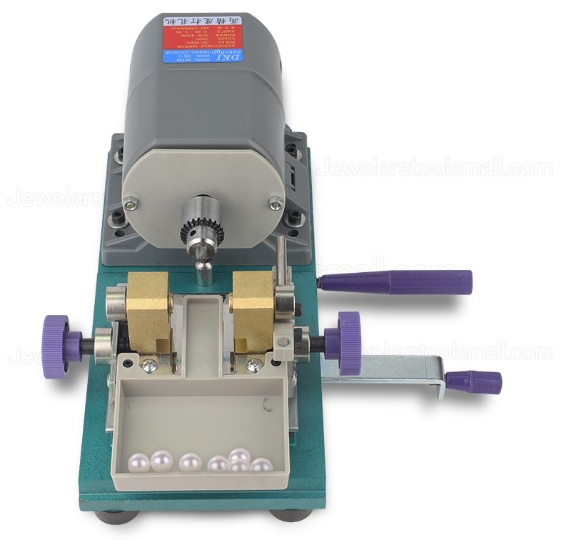 420W Amber Holing Machine Stone Pearl Drilling Machine Jewelry Making Equipment Beading Polishing Tools Grey Color