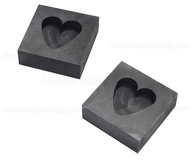 Heart Shape Graphite Ingot Bar Mold Mould Crucible for Melting Gold Silver