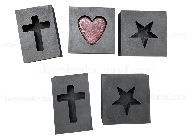 Heart Shape Graphite Ingot Bar Mold Mould Crucible for Melting Gold Silver